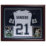 Deion Sanders Autographed Dallas Cowboys (White #21) Deluxe Framed Jersey - Sanders Holo
