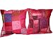 Chair Cushion Covers-2 Pink Maroon Sari Toss Pillow Cushion Covers