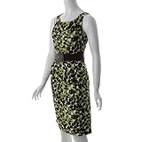 Sangria Brand Abstract Print Belted Sheath Dress