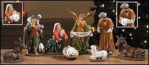 6" H 8-Piece Nativity Set with Detachable Infant, HOLY FAMILY, CHRISTMAS DECOR