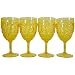 Set of 4 Le Cadeaux Break Resistant Drinkware Wine Glasses, Yellow