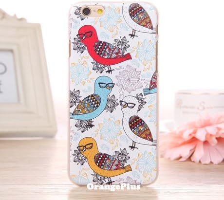 iPhone 6 Plus Case, OrangePlus ® iPhone 6 Plus Colored Series Protective Case [Scratch-Resistant] Translucent Hard Back Cover for iPhone 6 Plus 5.5 inch (Flower and Doves)