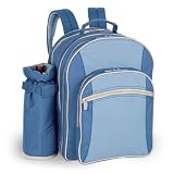 4 picnic backpack:Sorrento Insulated Picnic Backpack w/ Wine Duffel For 4 (Cornflower/ Blue Horizon)
