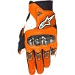 Alpinestars SMX-2 Air Carbon Men's Leather Sports Bike Racing Motorcycle Gloves w/ Free B&F Heart Sticker Bundle - Orange/White