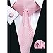Hi-Tie Mens Pink Silk Jacquard Woven Tie Set Wedding Necktie
