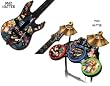 Protective skins for Guitar Hero 4 World Tour Guitar and Drum Set - fits Xbox 360, PS3, PS2 - MAD HATTER