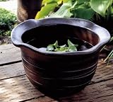 炭天 信楽焼 コゲ 窯肌 水鉢 14号