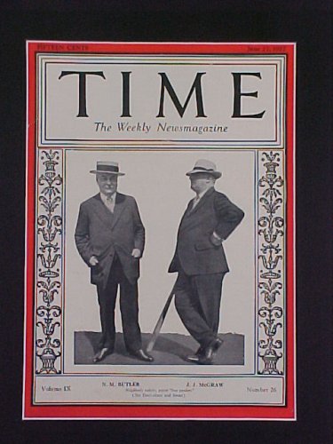 John J. McGraw New York Giants June 27 1927 Time Magazine Fabulous Beautiful Condition Professionally Matted Cover 11 X 14 Size Delivered Ready For Framing