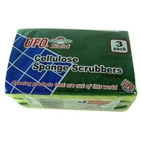  UFO brand kitchen supplies- Cellulose sponge scrubbers 3pk