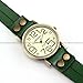 Ailisha Lady Women Green Wrap Leather Strap Bracelet Bangle Analog Quartz Watch WAA391