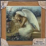 Framed Tile Trivet 784 ~Angel On Bench~ 7 inch x 7 inch