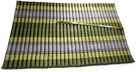 66.5in X 41in Massage MAT Yoga Natural Cotton Handmade Roll up Fold Out Mattress Day Bed 100% Kapok Insert Floor Pillow Gym Folding Exercise Aerobics Mats Stretching Yoga Mat Thick Exercise Non Slip Pad