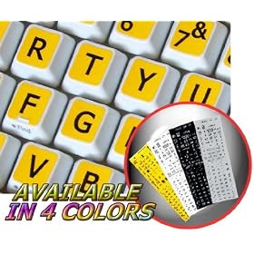 ENGLISH US LARGE LETTERING KEYBOARD STICKER (YELLOW BACKGROUND)