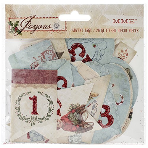 Joyous Mixed Bag Cardstock Die-Cuts 26/Pkg-Advent Tags W/Glitter Accents