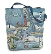 Lighthouses of North Carolina Decorative Shopping Tote Bag 17" x 17"
