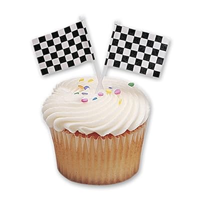 DecoPac Checkered Flag DecoPic Cupcake Picks (12 Count)