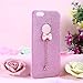 Iphone 6 case, I-Fashion Shiny Bling Glitter Rubber Case with Crystal bow pendant charm for iphone 6 iphone 6s pink