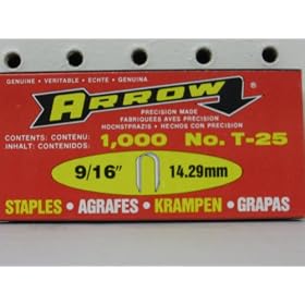 Arrow Fastener 259 9 16-Inch T25 Round Crown Staples (1000-Pack) by Arrow