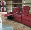 Pavillion Theater Seating - 2 Red Leather Chairs by Coaster Furniture