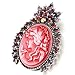 Pugster July Birthstone Red Beauty Cameo Brooches And Pins Vintage