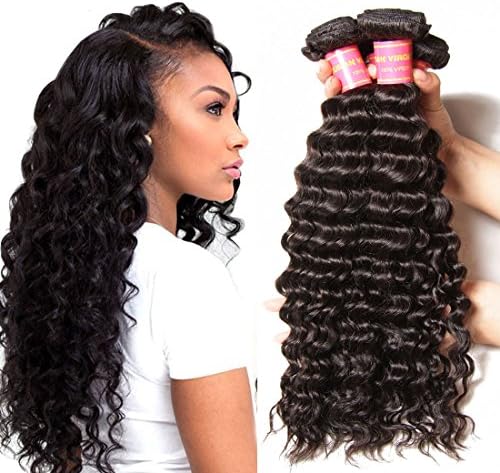 Jolia Hair 16 18 20 22inch Unprocessed Raw Virgin Brazilian Deep Wave Curly Hair 4 Bundles 100% Human Hair Weave Extensions 1b 7a Grade