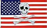 Pirate "USA" Flag - 3 foot by 5 foot Polyester (NEW)