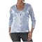 Isaac Mizrahi Foil-Print Sweater- Delphinium