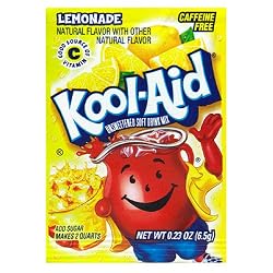 Kool-Aid Lemonade Unsweetened Soft Drink Mix, 0.23-Ounce Packets (Pack of 96)