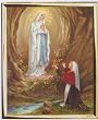 Our Lady of Lourdes w/ Saint Bernardette Framed Art, 8" x 10" - MADE IN ITALY