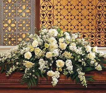 Deluxe Pure White Casket Spray
