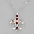 Necklace With 2.75ctw Precious Stones - Genuine Citrines, Garnets and Topazes Well Made in 925 Sterling silver. Total item weight 6.5g Length 16in