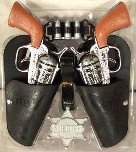 DOUBLE WESTERN HERO PLAY GUN SET toy guns holster belt cowboy sheriff Retail Discounters