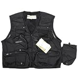 Black / Multi-pocket vest / Photographer Vest / Traveller Vest / Fly Fishing Vest / M (1288-1)