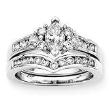 14K White Gold 1 1/4 ct. Diamond Bridal Engagement Set