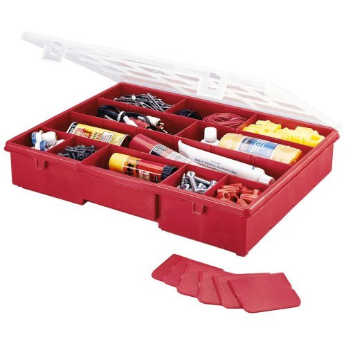 Stack-On 17-Compartment Storage Box-Red