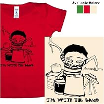 I'm with the Band drummer rock star organic cotton infant shirt (metallic black ink), 18-24 months, natural