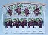 Grapes Kitchen Home Decor Wooden Spice Rack Shakers Set