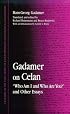 Gadamer on Celan: 