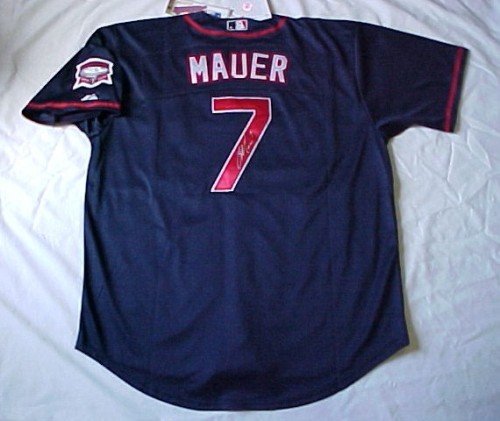 Joe Mauer Hand Signed Autographed Minnesota Twins Authentic Majestic Baseball...