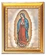 Our Lady of Guadalupe in Wood Frame with Golden Trim, 11.25" x 13.25" - MADE IN ITALY