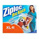 Ziploc Big Bag Double Zipper, X-Large, 4-Count