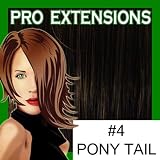 #4 Chocolate Brown Pro Extensions Kanekalon clip on in ponytail, long lasting life like synthetic fiber looks and feels like real hair