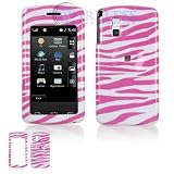 Pink and White Zebra Animal Skin Design Snap-On Cover Hard Case Cell Phone Protector for LG CU920 CU915 Vu