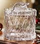 ORNAMENTS COLLECTION 7 INCH CRYSTAL DRUM DESIGN JAR WITH COVER