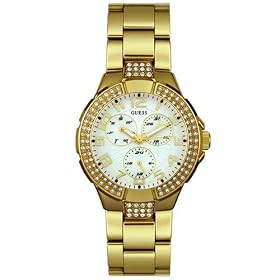 GUESS? Women's Crystal Accented Gold-Tone Watch #13537L