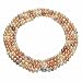 Sterling Silver Natural Pastel Multi-Color Freshwater Cultured Pearl A Grade 6.5-7mm Necklace, 60" Sterling Silver Natural Pastel Multi-Color Freshwater Cultured Pearl A Grade 6.5-7mm Necklace, 60"