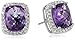 Amazon Collection Sterling Silver Cushion-Cut Amethyst Earrings
