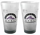 Colorado Rockies Frosted Pint Glass (16-Ounce, Set of 2)