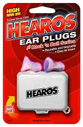 Hearos Earplugs Rock 'n Roll Series with Free Case, 1-Pair Foam