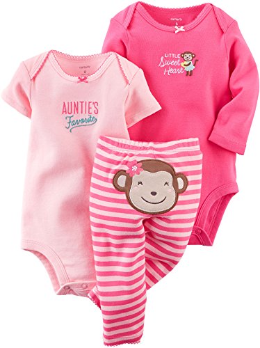 Carter's Baby Girls' 3 Piece Take Me Away Set (Baby) - Monkey - 3M